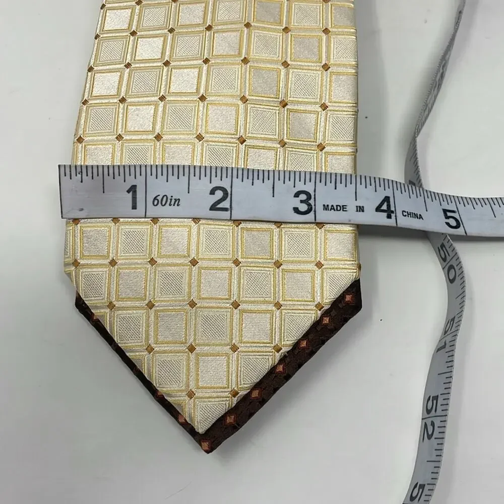 NWT Bundle of Sean John brown/yellow jacquard 100% silk ties